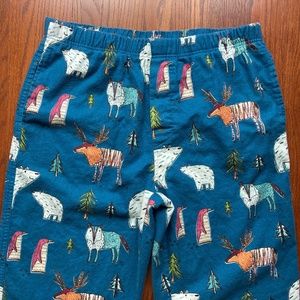 Teal Blue Wildlife Pattern THE COMPANY STORE Flannel PJ Pants